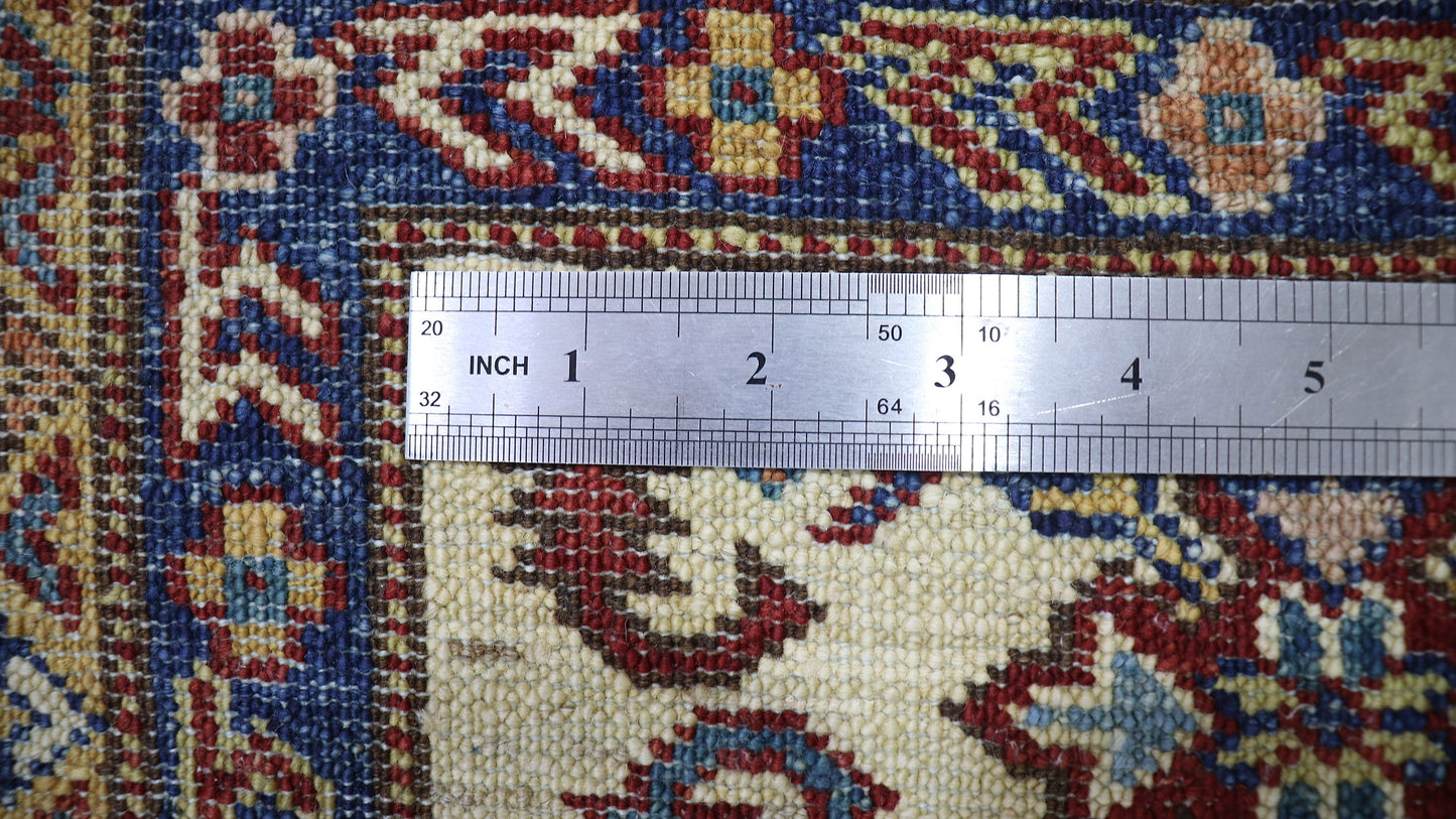 5x7 ft Kazak Oriental Area Rug, Red Afghan Hand Knotted Wool Traditional Carpet, Living Room Rug, Bedroom Rug, Dining Table Rug, Kitchen Rug