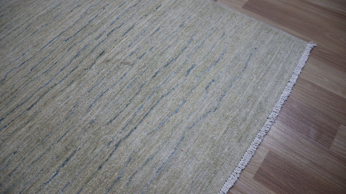 4x6 ft Beige Abstract Gabbeh Area Rug, Afghan Hand Knotted Wool Transitional Rectangle Carpet, Rugs For Living Room, Bedroom Rug, Office Rug
