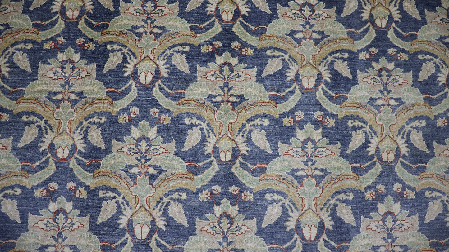 9x12 Ft Gray Floral Large Area Rug, Afghan Hand Knotted Wool Traditional Rectangle Carpet, Living Room Rug, Bedroom Rug, Dining Table Rug