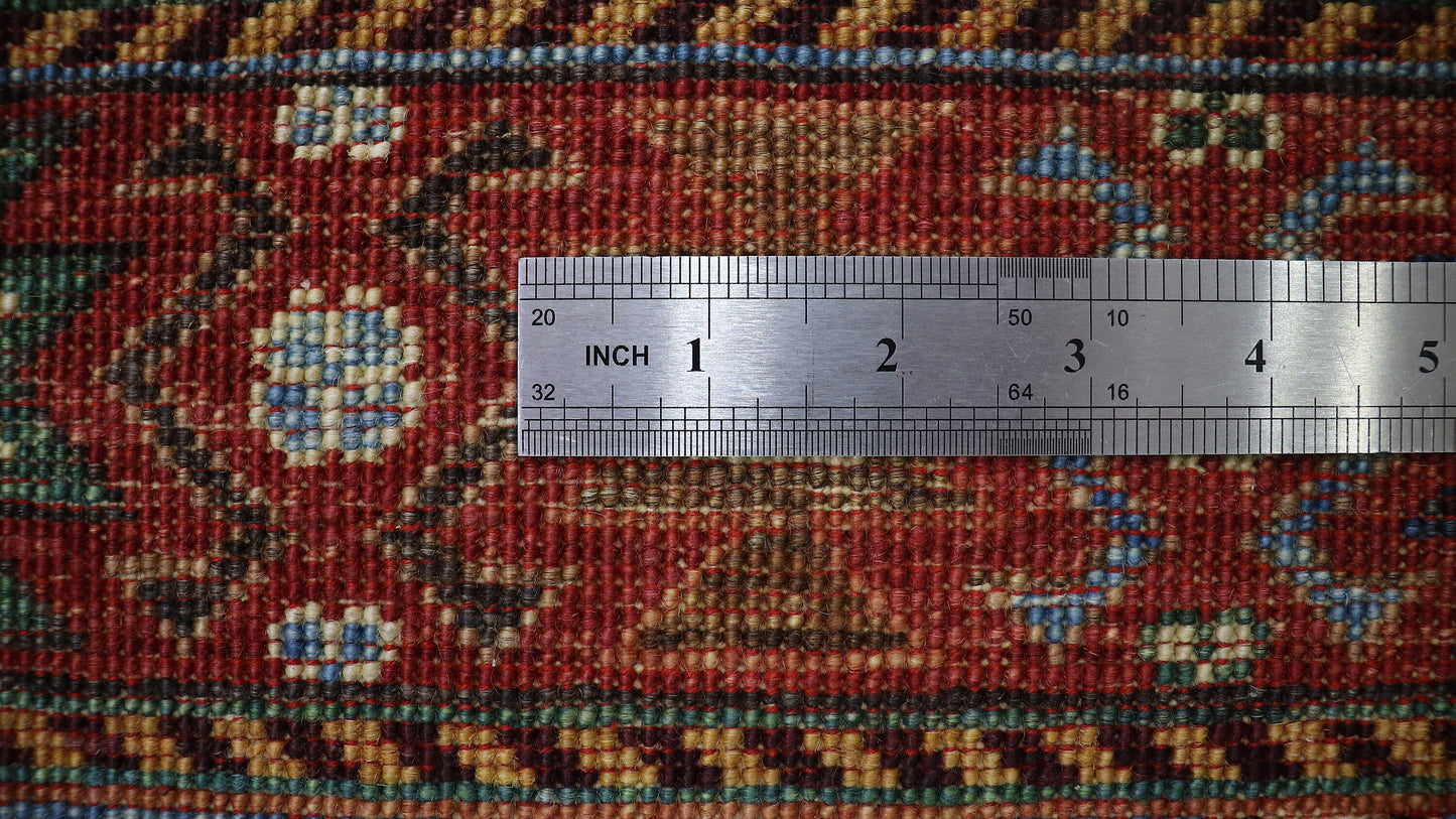 9x12 Ft Red Oriental Large Area Rug, Afghan Hand Knotted Wool Striped Rectangle Carpet, Rugs For Living Room, Bedroom Rug, Dining Table Rug