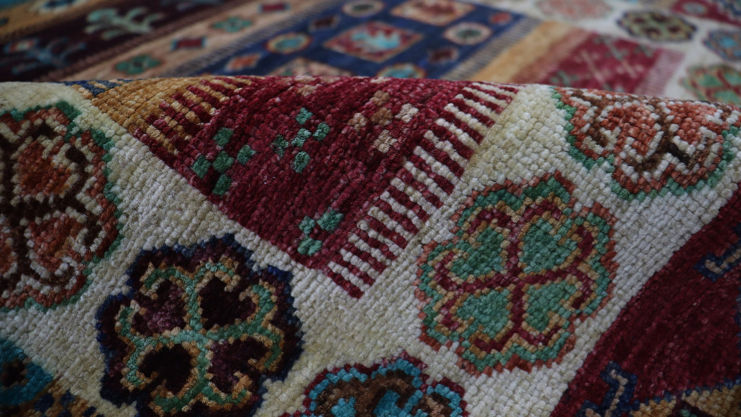 10 Ft Gabbeh Runner Rug, Afghan Hand Knotted Wool Traditional Rectangle Carpet, Entryway Rug, Hallway Rug, Kitchen Rug, Foyer Rug, Stair Rug