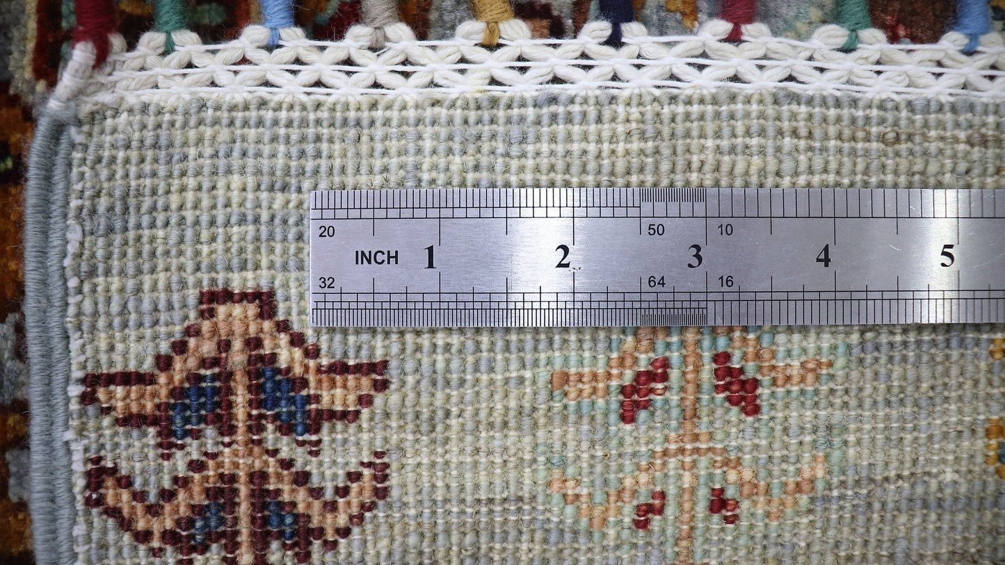 9 Ft Wool Runner Rug, Afghan Hand Knotted Veg Dye Traditional Rectangle Carpet, Entryway Rug, Hallway Rug, Kitchen Rug, Foyer Rug, Stair Rug