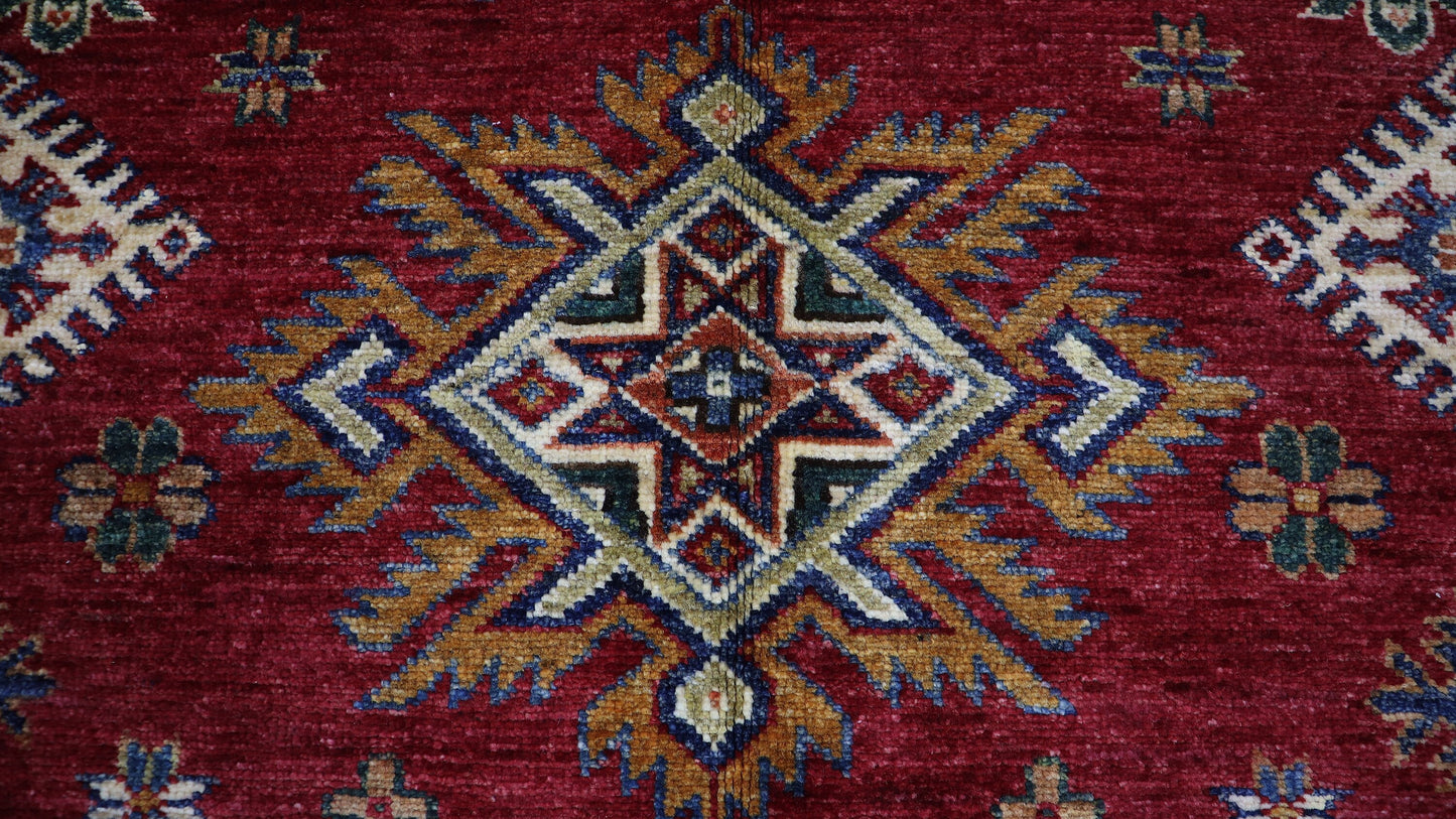 5x7 ft Red Oriental Area Rug, Afghan Hand Knotted Wool Traditional Carpet, Rugs For Living Room, Bedroom Rug, Dining Table Rug, Office Rug
