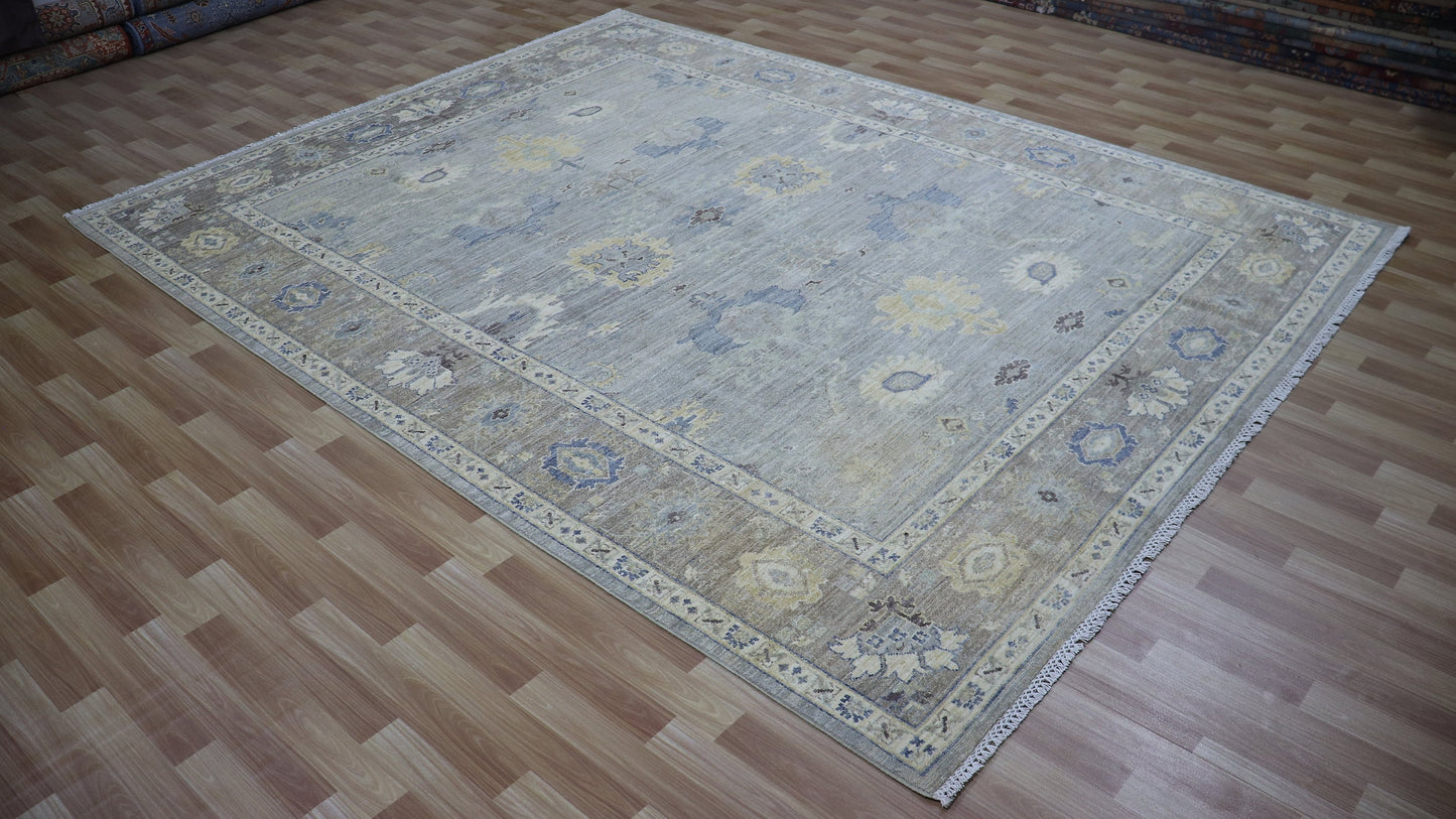 8x10 Ft Oushak Oriental Area Rug, Afghan Hand Knotted Wool Transitional Rectangle Carpet, Rug For Living Room, Bedroom Rug, Dining Table Rug