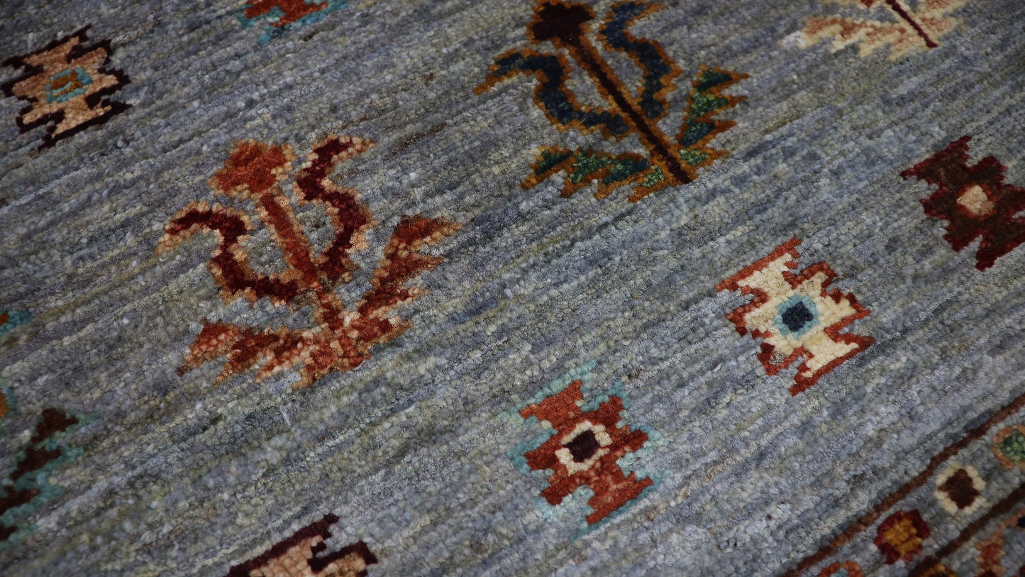9 Ft Wool Runner Rug, Afghan Hand Knotted Veg Dye Traditional Rectangle Carpet, Entryway Rug, Hallway Rug, Kitchen Rug, Foyer Rug, Stair Rug