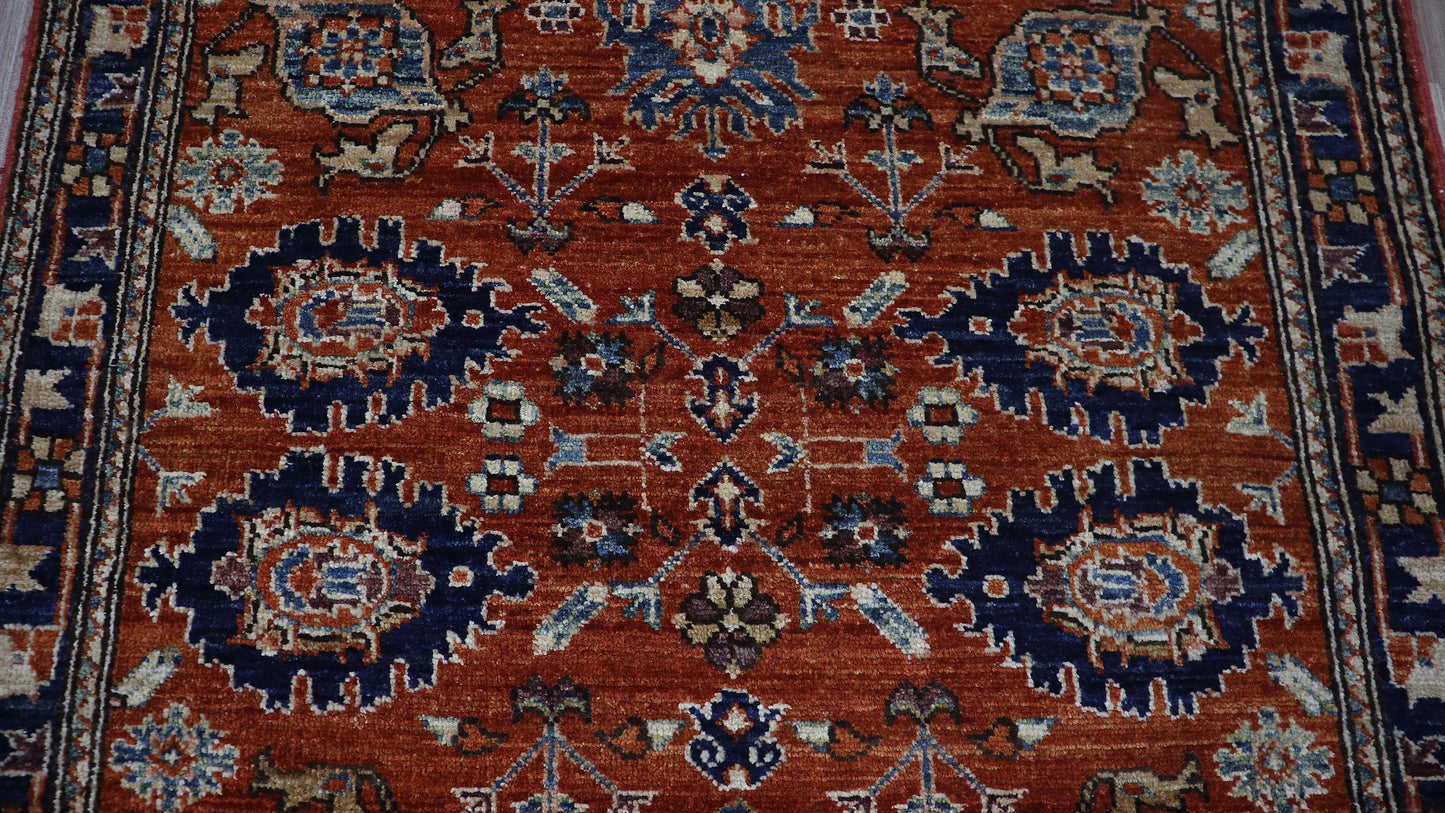 10 Ft Red Bidjar Runner Rug, Afghan Hand Knotted Wool Traditional Rectangle Floral Carpet, Entryway Rug, Hallway Rug, Kitchen Rug, Foyer Rug