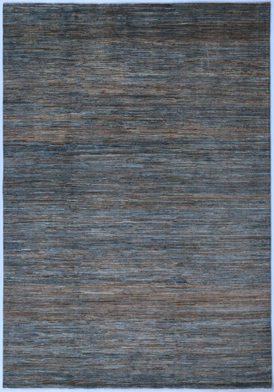 9x12 Ft Blue Solid Large Area Rug, Afghan Hand Knotted Wool Transitional Rectangle Carpet, Living Room Rug, Bedroom Rug, Dining Table Rug