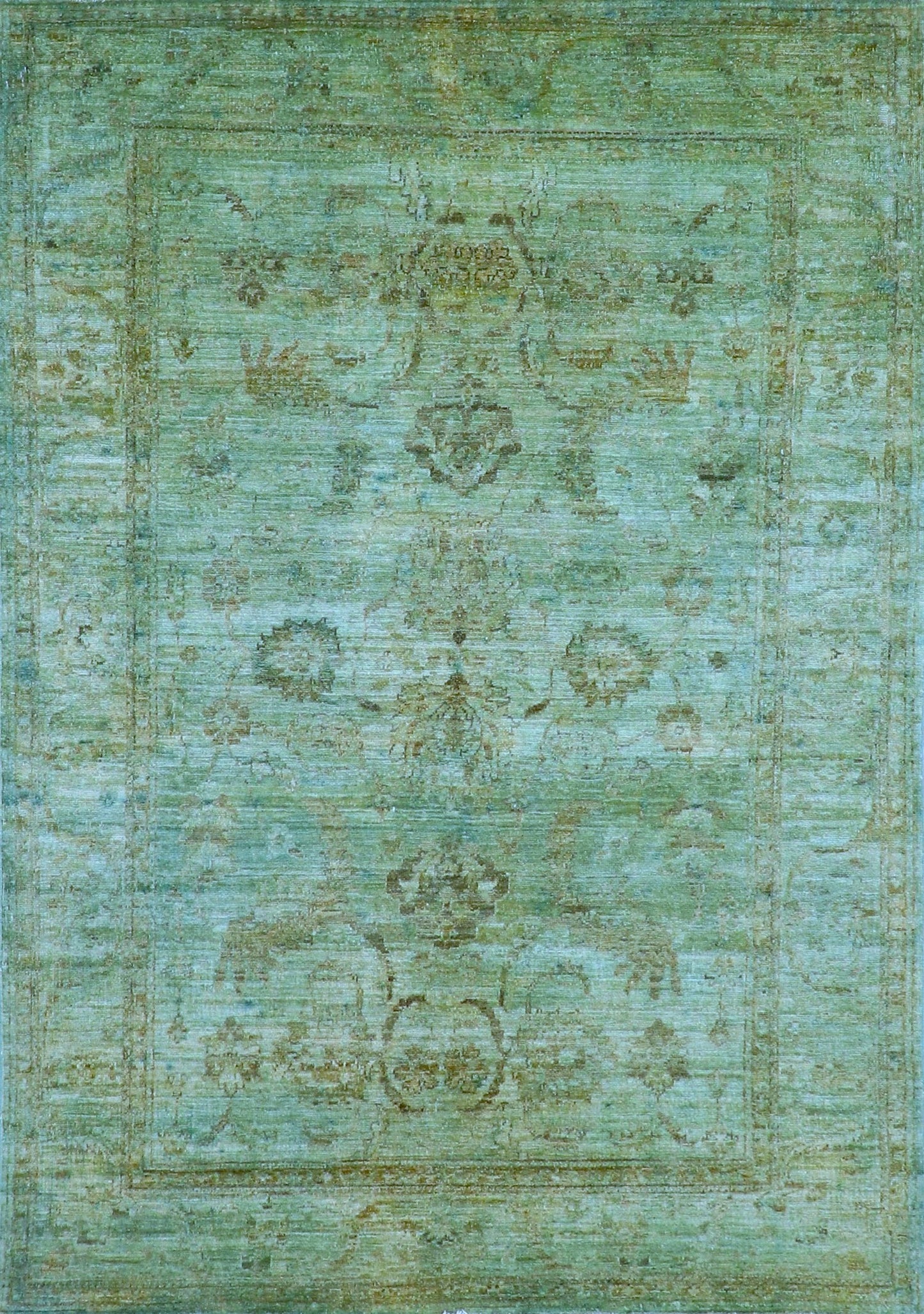 5x7 Ft Blue Floral Area Rug, Afghan Hand Knotted Wool Transitional Rectangle Carpet, Living Room Rug, Bedroom Rug, Entryway Rug, Kitchen Rug