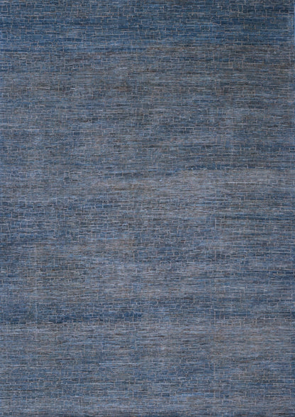 9x10 ft Abstract Gabbeh Large Area Rug, Blue Afghan Hand Knotted Wool Transitional Rectangle Area Carpet, Rugs For Living Room, Bedroom Rug