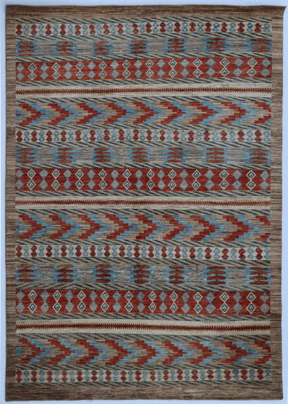 8x10 Ft Brown Gabbeh Area Rug, Afghan Hand Knotted Wool Traditional Rectangle Carpet, Rugs For Living Room, Bedroom Rug, Dining Table Rug