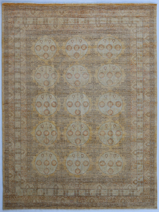 9x11 Ft Oriental Large Area Rug, Afghan Hand Knotted Wool Transitional Rectangle Carpet, Rugs For Living Room, Bedroom Rug, Dining Table Rug