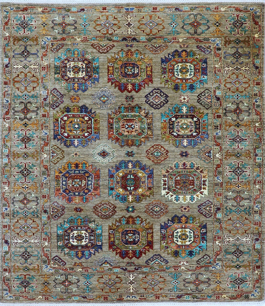 5x6 ft Gabbeh Oriental Area Rug, Multicolor Afghan Hand Knotted Wool Traditional Area Carpet, Rugs For Living Room, Bedroom Rug, Kitchen Rug