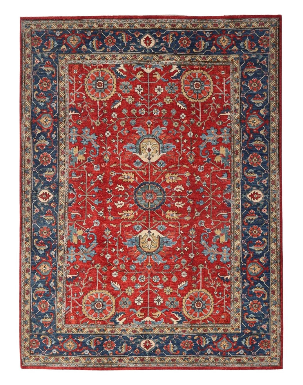 8x10 Ft Red Oriental Area Rug, Afghan Hand Knotted Wool Traditional Rectangle Carpet, Rugs For Living Room, Bedroom Rug, Dining Table Rug