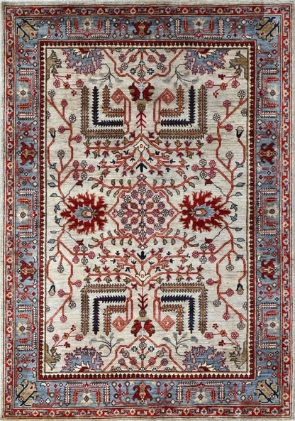 5x7 Ft Floral Area Rug, Afghan Hand Knotted Wool Traditional Rectangle Carpet, Rugs For Living Room, Bedroom Rug, Kitchen Rug, Entryway Rug