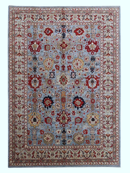 9x12 Ft Persian Style Bidjar Large Area Rug, Blue Hand Knotted Wool Traditional Carpet, Rugs For Living Room, Bedroom Rug, Dining Table Rug