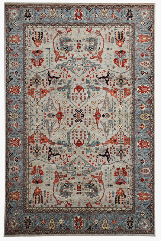 10x14 Ft Persian Bidjar Large Area Rug, Hand Knotted Wool Traditional Rectangle Carpet, Rugs For Living Room, Bedroom Rug, Dining Table Rug