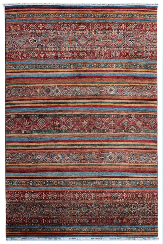 9x12 Ft Oriental Large Area Rug, Afghan Hand Knotted Wool Traditional Rectangle Carpet, Rugs For Living Room, Bedroom Rug, Dining Table Rug