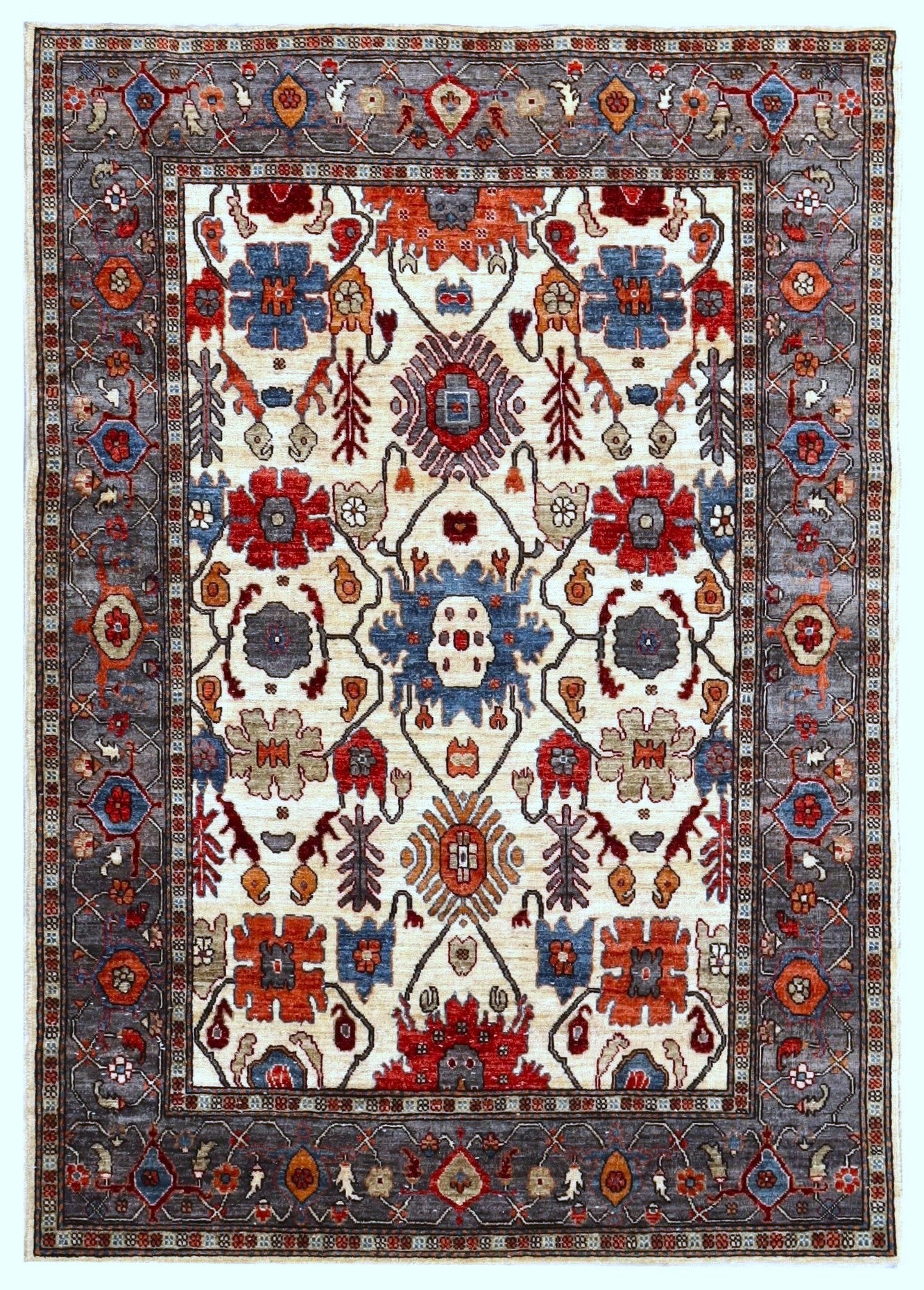 5x7 Ft Oriental Bidjar Area Rug, Persian Hand Knotted Wool Traditional Rectangle Carpet, Rugs For Living Room, Bedroom Rug, Dining Table Rug