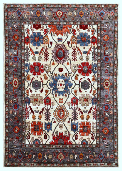 5x7 Ft Oriental Bidjar Area Rug, Persian Hand Knotted Wool Traditional Rectangle Carpet, Rugs For Living Room, Bedroom Rug, Dining Table Rug