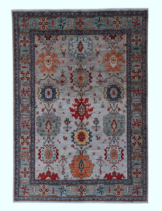 5x7 ft Bidjar Harshang Area Rug, Gray Afghan Hand Knotted Wool Traditional Carpet, Rugs For Living Room, Bedroom Rug, Oriental Rug, Boho Rug