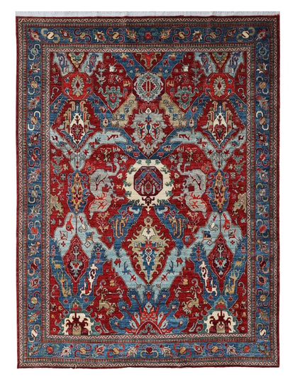 8x10 Ft Oriental Area Rug, Red Afghan Hand Knotted Wool Traditional Rectangle Carpet, Rugs For Living Room, Bedroom Rug, Dining Table Rug