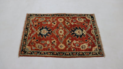 2x3 Ft Red Bidjar Persian Handmade Traditional Area Rug