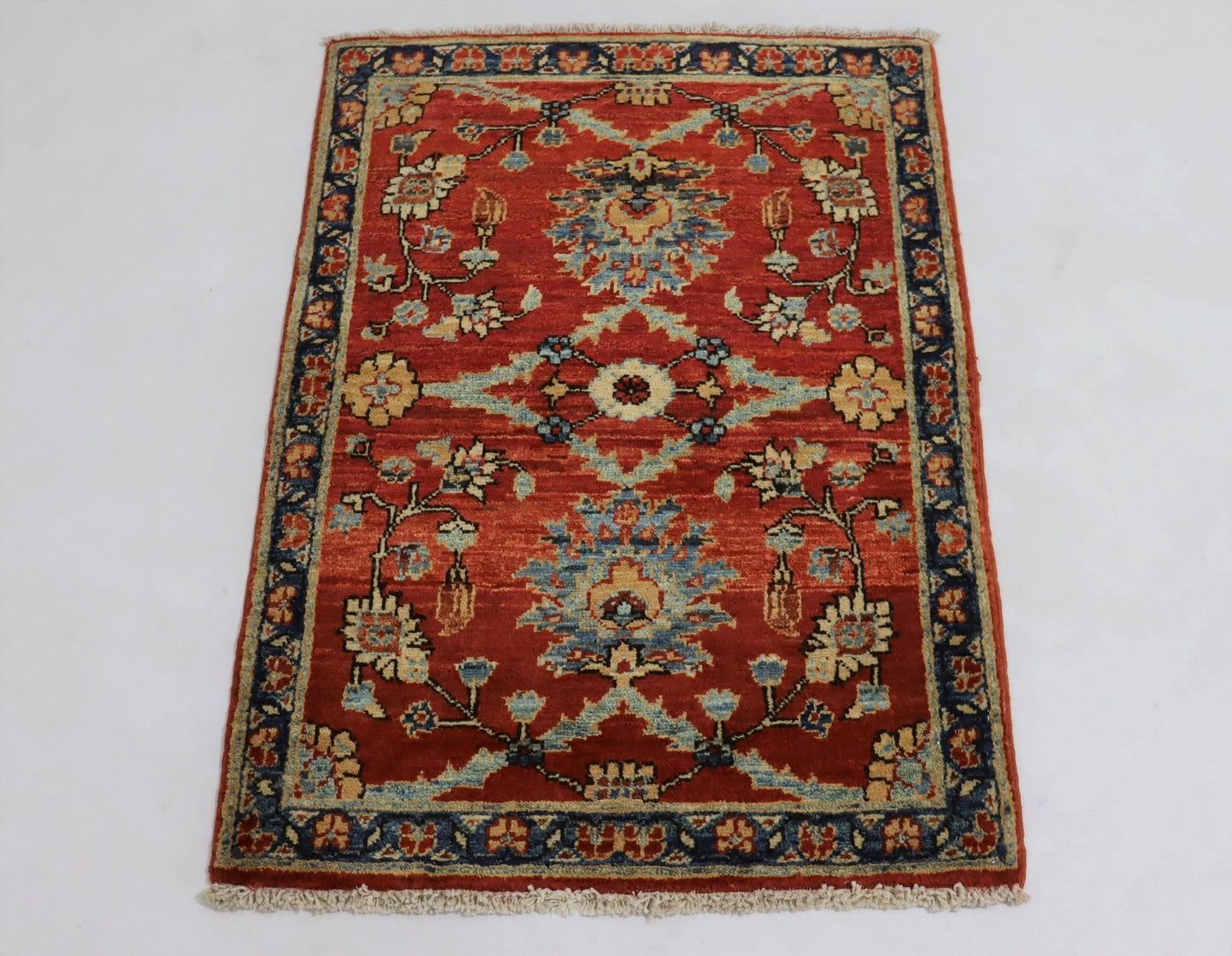 2x3 Ft Red Bidjar Persian Handmade Traditional Area Rug