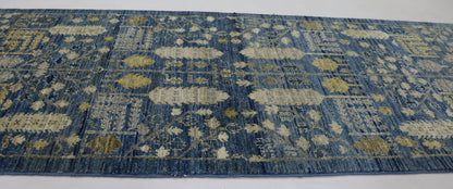 10 Ft Tree Of Life Blue Aryana Afghan Hand Woven Tribal Runner Rug