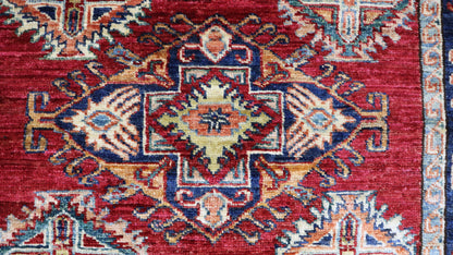 3x5 Ft Red Kazak Afghan Handmade Oriental Area Rug