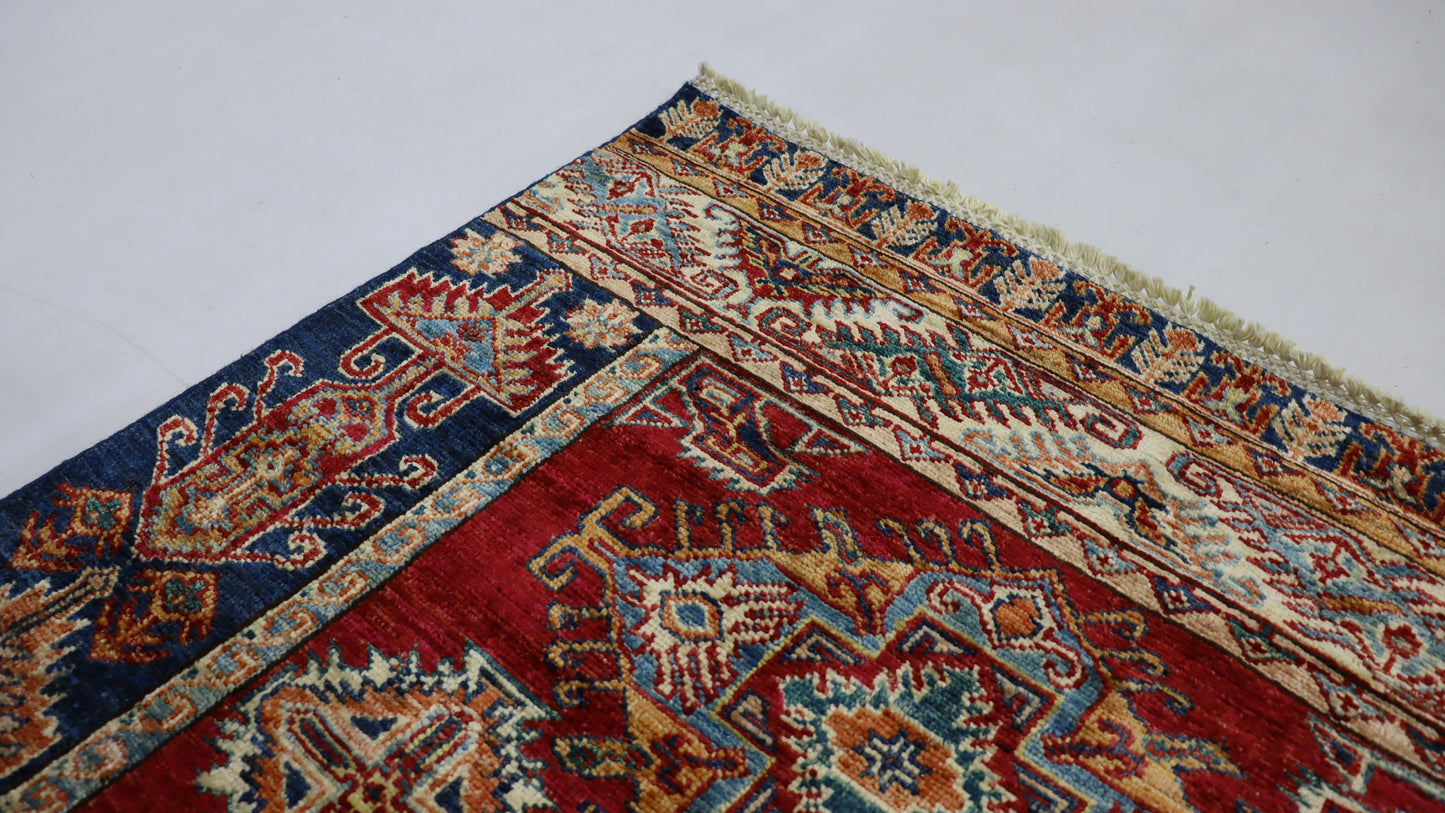 3x5 Ft Red Kazak Afghan Handmade Oriental Area Rug