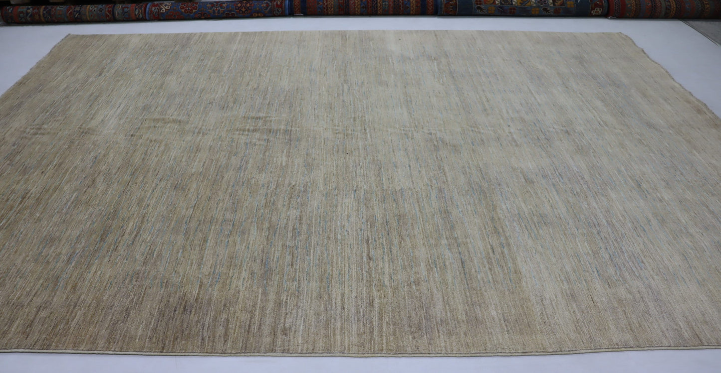 9x12 Ft Beige Gabbeh Hand Knotted Area Rug