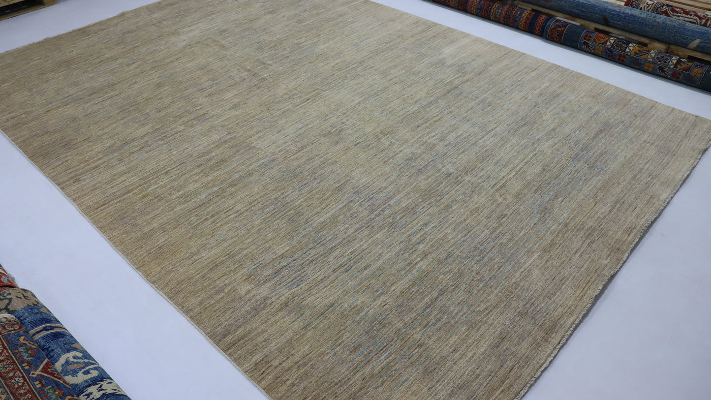 9x12 Ft Beige Gabbeh Hand Knotted Area Rug