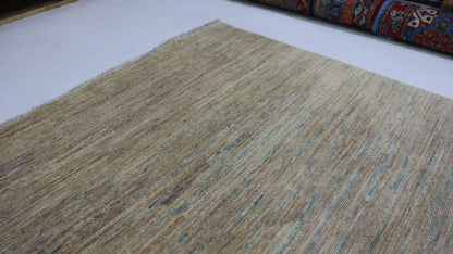 9x12 Ft Beige Gabbeh Hand Knotted Area Rug