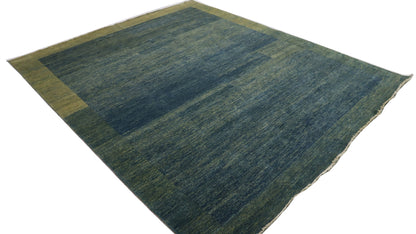 8x10 Ft Green/Blue Gabbeh Afghan Hand Knotted Area Rug