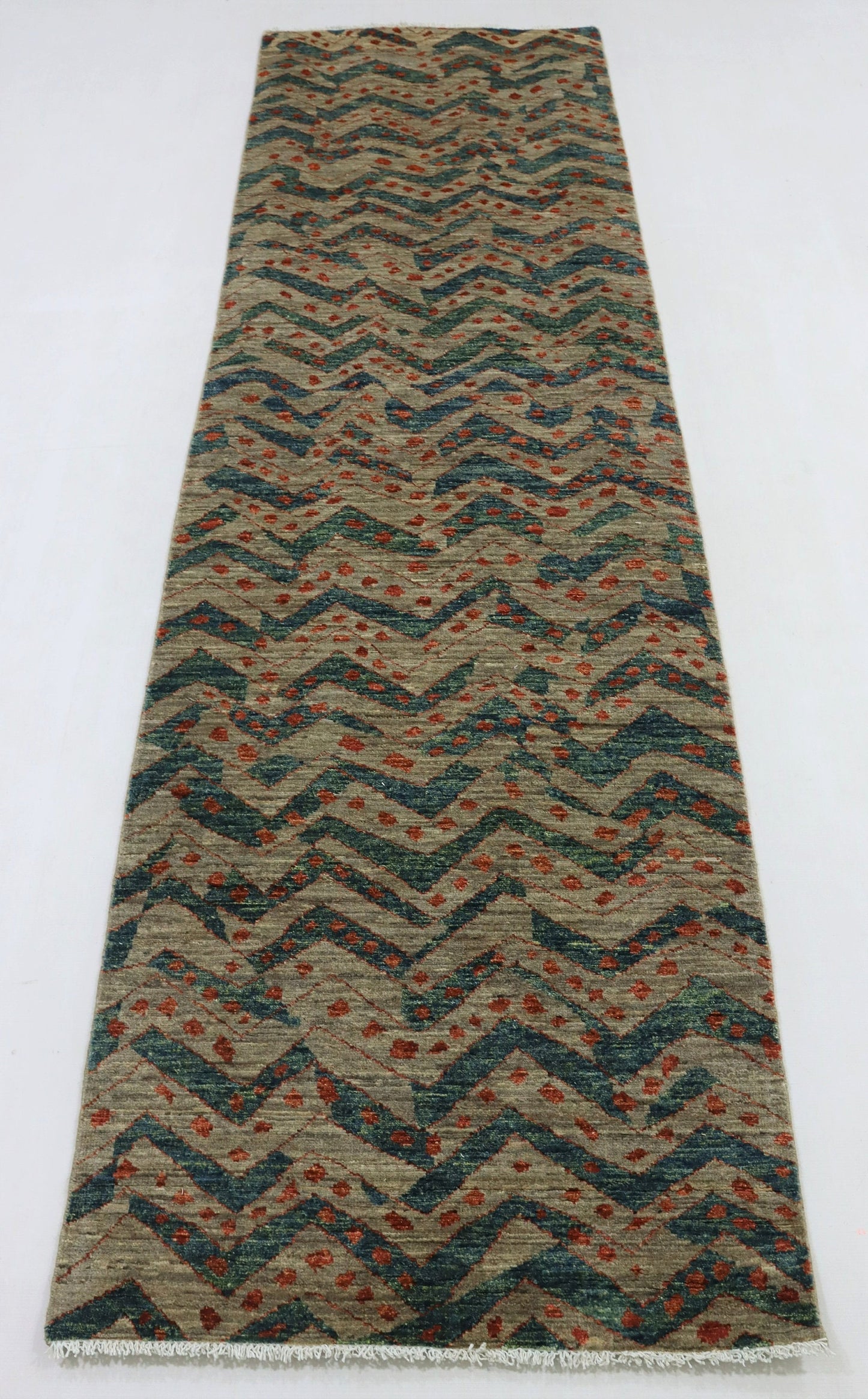 10 Ft Multicolor Gabbeh Afghan Hand Woven Tribal Runner Rug