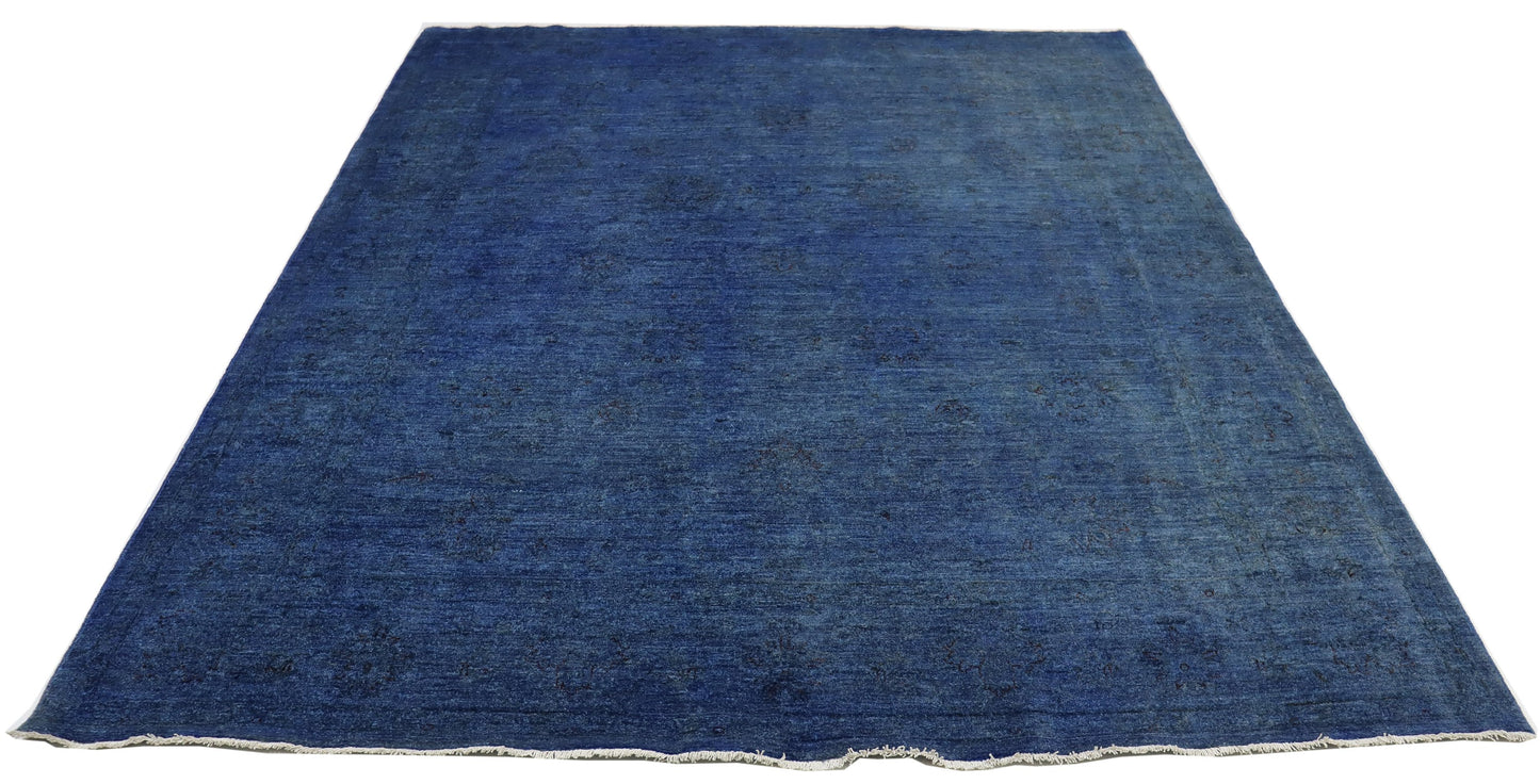 8x10 Ft Blue Gabbeh Afghan Hand Knotted Area Rug