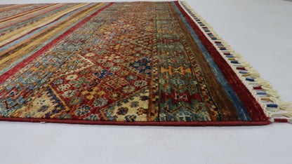 6x8 Ft Multicolor Gabbeh Afghan Hand Knotted Tribal Area Rug