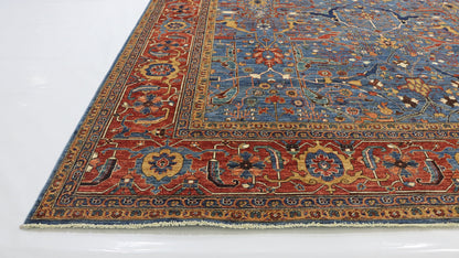 10x14 Blue Garous Bidjar Afghan Hand Knotted Area Rug