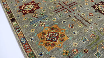 9 Ft Aryana Multicolor Afghan Hand Knotted Tribal Wool Runner Rug