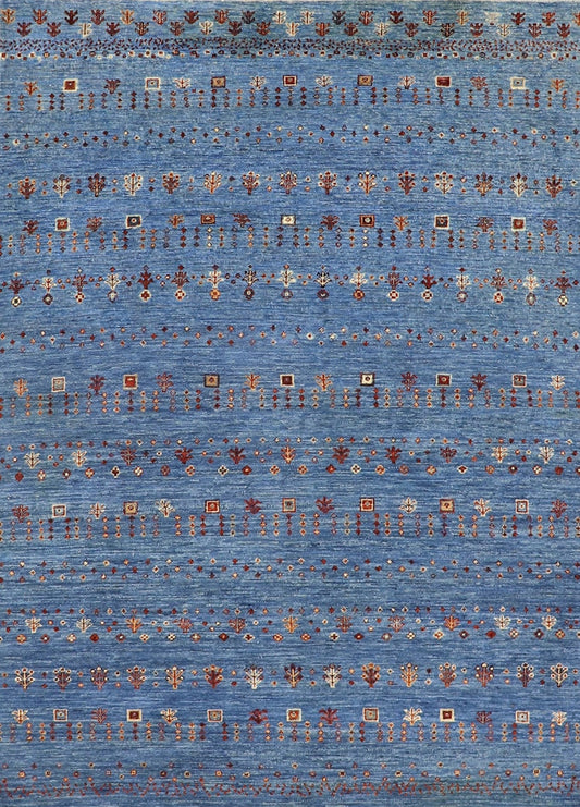 4x6 Ft Blue Aryana Gabbeh Afghan Hand Knotted Tribal Area Rug