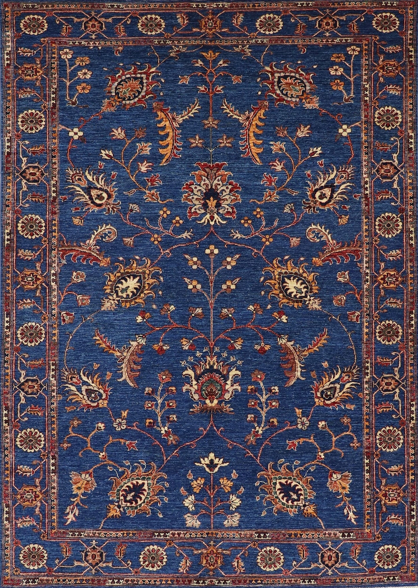 6x8 Ft Blue Bidjar Afghan Hand Knotted Traditional Area Rug