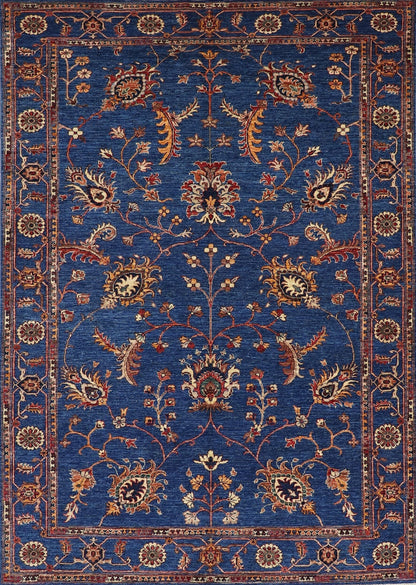 6x8 Ft Blue Bidjar Afghan Hand Knotted Traditional Area Rug