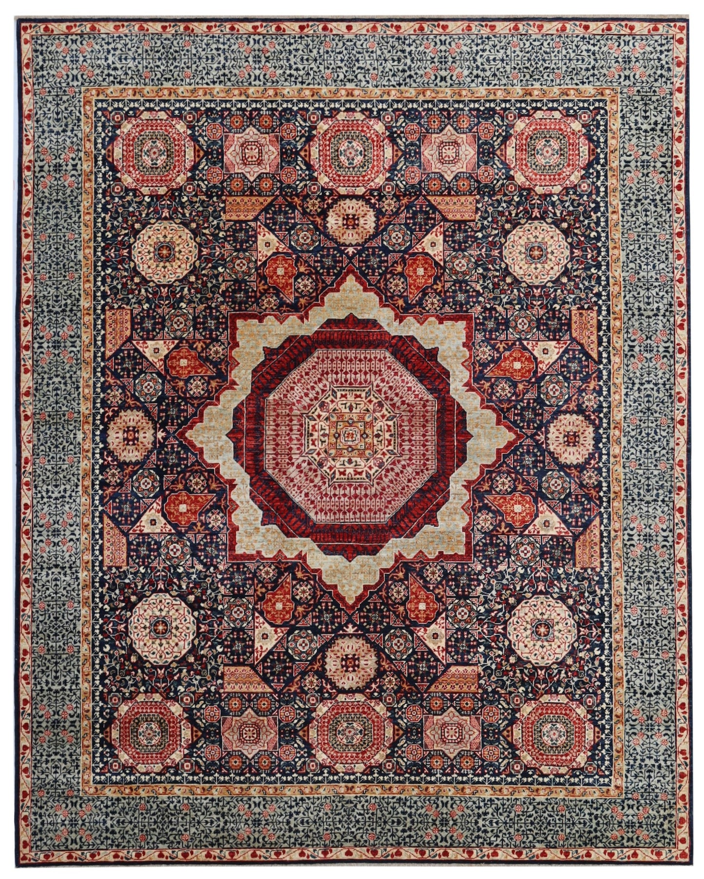 8x10 Ft Turkish Mamluk Hand Knotted Oriental Area Rug