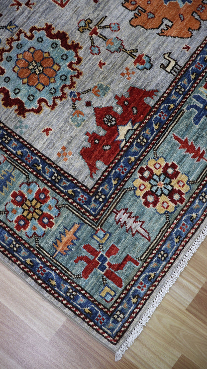 5x7 ft Bidjar Harshang Area Rug, Gray Afghan Hand Knotted Wool Traditional Carpet, Rugs For Living Room, Bedroom Rug, Oriental Rug, Boho Rug