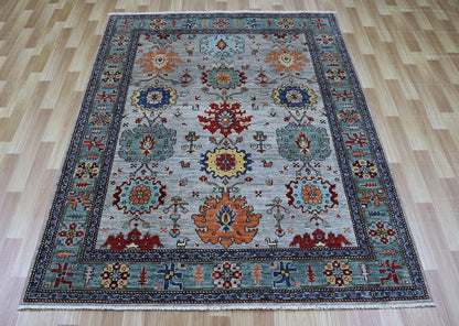 5x7 ft Bidjar Harshang Area Rug, Gray Afghan Hand Knotted Wool Traditional Carpet, Rugs For Living Room, Bedroom Rug, Oriental Rug, Boho Rug