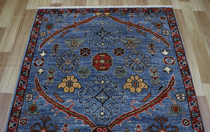 10 ft Persian Style Oriental Runner Rug, Blue Hand Knotted Wool Traditional Carpet, Rugs For Entryway, Foyer Rug, Hallway Rug, Kitchen Rug