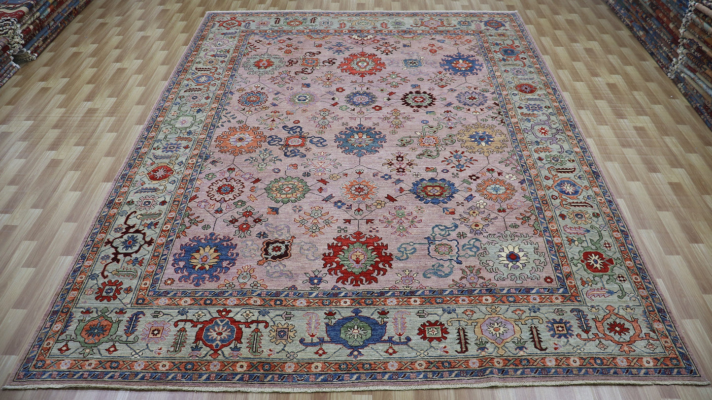 9x12 Ft Floral Bidjar Large Area Rug, Persian Hand Knotted Wool Traditional Rectangle Carpet, Living Room Rug, Bedroom Rug, Dining Table Rug