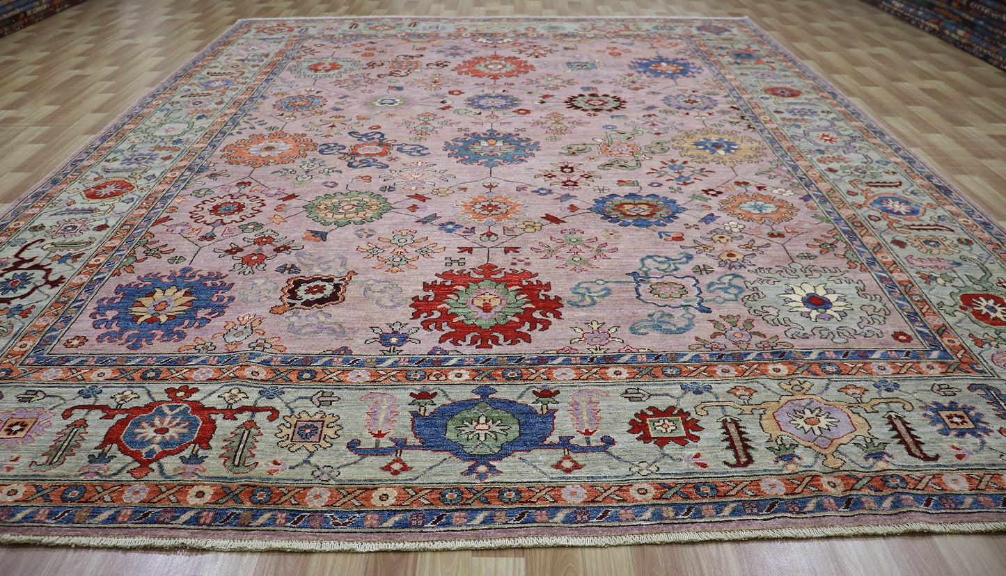 9x12 Ft Floral Bidjar Large Area Rug, Persian Hand Knotted Wool Traditional Rectangle Carpet, Living Room Rug, Bedroom Rug, Dining Table Rug