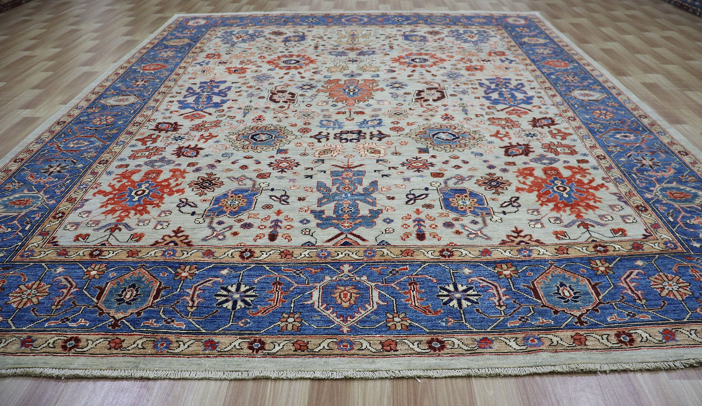 8x10 Ft Oriental Bidjar Area Rug, Afghan Hand Knotted Wool Traditional Rectangle Carpet, Rugs For Living Room, Bedroom Rug, Dining Table Rug