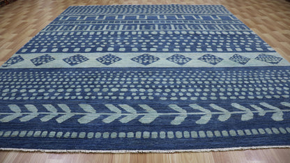 8x10 Ft Blue Gabbeh Area Rug, Afghan Hand Knotted Wool Traditional Rectangle Carpet, Rugs For Living Room, Bedroom Rug, Dining Table Rug